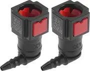 X AUTOHAUX 1/8" Fuel Line Quick Connector ID Hose for 1/4" SAE Male Connector Female to Barb 90 Degree Quick Adapter Seal Fittings Plastic Red 2 Pcs