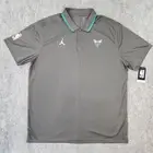 Charlotte Hornets Shirt Mens XL Gray Nike Jordan Dri-Fit Polo Jumpman Logo