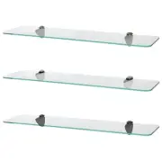 Rounded Floating Glass Bathroom Shelf 60cm Chrome/Black/Gold Shower Storage Rack