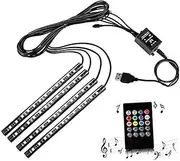 SOLUSTRE Led Atmosphere Light for Car Undercarriage Decor Music Light Strip Remote 7 Colors Waterproof Ultra Thin Design