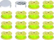 RUIITEN 16PCS Line String Trimmer Replacement Spool, Weed Eater Cap Auto Feed Cordless Trimmer String 0.08-inch 11ft Compatible with Ryobi One Plus AC80RL3 18v 24v and 40v, 14 Spools + 2 Cap