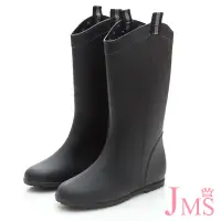在飛比找Yahoo奇摩購物中心優惠-JMS-百搭素面輕薄型中筒雨靴-黑色