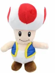 Nintendo Super Mario Brothers Bros Toad 15 inches Plush Figure Stuffed Toy. New