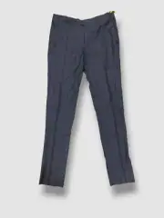 $755 Canali Men's Blue Plaid Suit Trousers Pants Size 32W