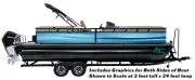 Blue Abstract Waves Light Blue Graphic Kit Decal Fishing Boat Wrap Pontoon Vinyl