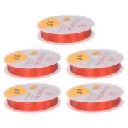 5pcs 0.5mm Elastic String Craft DIY Making Stretchy Cord Thread TPU, Red