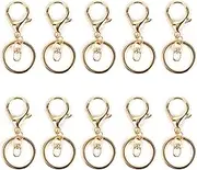 10 Pcs Swivel Lobster Clasps Keychains Metal Keyring Clips Key Holder Split Rings Keychain Snap Clip Hooks for Keys Craft DIY