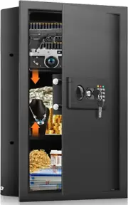 25.6" Tall Fireproof Wall Safes between the Studs 16" Centers, Hidden Wall Safe