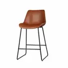 Bar Stools Kitchen Counter Barstools Leather Metal Chairs Brown x2 Artiss
