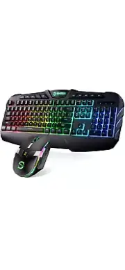 Hiwings RGB Wired RGB Keyboard with Computer Mouse Portable Compact Mini Keyboar