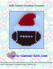Football Christmas Ornament- Plastic Canvas Pattern or Kit
