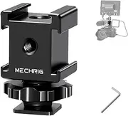 Mechrig Triple Cold Shoe Mount Cold Shoe Adapter, Aluminum Camera Hot Shoe Extension Bracket with 3 Port Cold Shoe Mounts for Camera Cage Flash LED Light Monitor Microphone (62028)