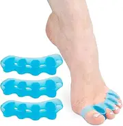 JIUJIU Toe Separators to Correct Bunions and Restore Toes to Their Original Shape (Bunion Corrector Toe Spacers Toe Straightener Toe Stretcher Big Toe Correctors) Universal Size, 2 Pairs (Blue)