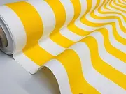 Sofia Stripe Teflon-Coated Outdoor & Indoor Canvas Fabric – Water Resistant, 43mm Stripes – 140cm Wide Material for Cushions, Deck Chairs, Tablecloths, Gazebos, Crafts (Yellow & White, 2 Metres)