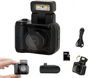 2025 New 64g Retroscope Mini Camera, Gen.2 Mini Retro Keychain Cameras, Tiny Nostalgic Cameras, 1080p HD Screen, Built-in Filter, 90° Flip Flash (biack,32G)
