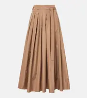 ['S Max Mara] 'S Max Mara Gea pleated tafeta maxi skirt UK 12 brown