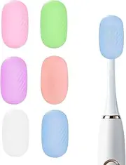 HEBEILF 6 Pcs Toothbrush Covers Toothbrush Covers Caps，Replaceable Electric Toothbrush Head Cover Silicone Toothbrush Protector Cap for Household Travel, Bathroom, Gym，Camping
