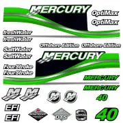 Mercury 40 Four 4 Stroke Decal Kit Outboard Engine Graphic Motor Stickers GREEN