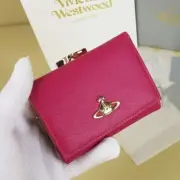 Vivinne Westwood Gamaguchi tri-fold clasp orb leather Rose Pink Wallet From JP