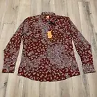 Boss Orange Label by Hugo Boss Fancy Slim Fit Paisley Print Burgundy XXXL 3XL