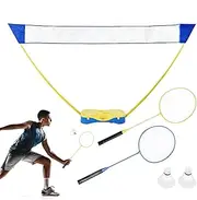 Folding Badminton Rackets Net - Portable Badminton Net, Sports Badminton Sets | Portable Badminton Set with Freestanding Base, Net, Outdoor Badminton Game Set for Beach, Garden, Gym, Court, Backyard