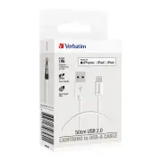 Verbatim Charge & Sync USB-A To Lightning MFI-Certified Durable Cable 50cm