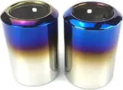 Muffler tip, 2x STAINLESS STEEL EXHAUST TAIL REAR MUFFLER TIP TIP Compatible Compatible Compatible For Mazda 6 Atenza CX-5 CX-4 CX-30 Mazda 3 Axela(B type Blue 2pcs)