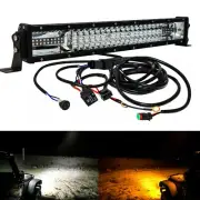 Amber White Dual Color LED Lightbar Flash Strobe Driving Fog Lights Off-road UTV