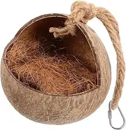 FONDOTIN Coconut Bird Nest Hammock for Parrots Comfortable Hanging Hideout Natural Material Pet Sleeping Bed for Birds Durable