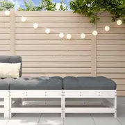 vidaXL Garden Footstools with Cushions 2pcs White Solid Wood Pine