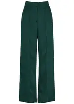 Jonathan Simkhai Kyra Wide-leg Satin Trousers - Dark Green - 4 (UK8 / S) 4 (UK8 / S)