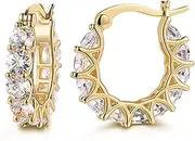 [Huacan] Women's Earrings with Zircon Hoop Earrings Luxury Fashion Jewellery for Women Girls Perfect for Everyday Engagement and Party