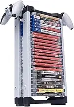 ECHZOVE Video Game Storage Tower for PS5/ PS4/ Nintendo Switch and Xbox Series X/S Game Cases, Game Box Organizer Stand with 2 holder hooks for controllers or headphones -23PCS