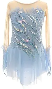 [Zagitova] Girls Ice Figure Skating Dress with Shiny Rhinestone Patchwork Women Customizable Competition Dance Clothing