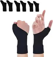 3 Pairs Gel Thumb Wrist Support Brace, Breathable Compression Arthritis Gloves for Thumb Arthritis, Carpal Tunnel, Tenosynovitis for Men and Women Fits Both Hands (Black)