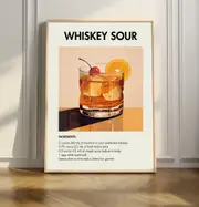 [Namly Design] Whiskey Sour Recipe Poster