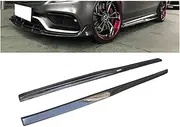 Side Skirts 2PCS Real Carbon Fiber Side Skirts Panel Extension Body Kit Add-On Lip Compatible for Mercedes Benz W205 C205 C300 C200 C43 C63 AMG 15-2021
