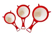 3 Pcs Set Kitchen Plastic Nylon Mesh Food Strainer Colander 3.25" To 5.5" Dia