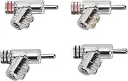 4Pcs BA1403R Locking Banana Plug Connectors – Rhodium Plated Banana Plugs for Speaker Wire, AV Receivers, and Amplifiers