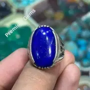Natural Real Lapis Lazuli Ring Lapis Men Blue Stone Ring Lapis Lazuli Men Ring
