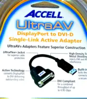 Accell UltraAV B087B-005B DisplayPort to DVI-D Cable Adapter - 10" DVI