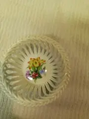 Herend Printemps Openwork Basket. 3.75" Wide.