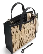 Ted Baker London Flo June Wicker Tote Black Rattan Crossbody Bag NWT $275 MSRP