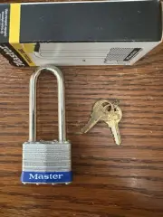 Master Lock Padlock No 1. 2-7/8" L x 0.3" D Shackle Special Use Vintage NOS