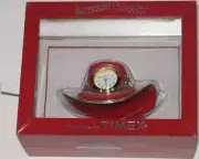 Waterbury Clock Co. Timex Red Hat Society Clock with Purple Flowers - NEW
