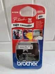 Brother P-Touch 12mm Label Tape Cassette White Black text - M-K231BZ Brand New