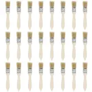 1 Inch Paint Brush Natural Bristle Flat Edge Wood Handle for Painting 24Pcs