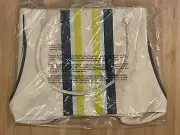 DSW Tote BAG Zip Top Beige Lined Canvas Tote - POCKET FOR YOGA MAT NEW