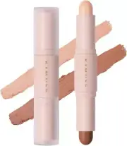 Dual Cream Contour Stick, 2-In-1Contouring & Highlight Stick, Long Lasting
