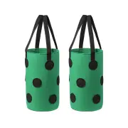 Set of 2Pcs 3 Gallon 12-Planting-Hole Grow Bag with Sturdy Hanging Handle Plant Grow Bag for Strawberry Vegetables Green